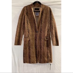 BLANKNYC Snakeskin Suede Coat
